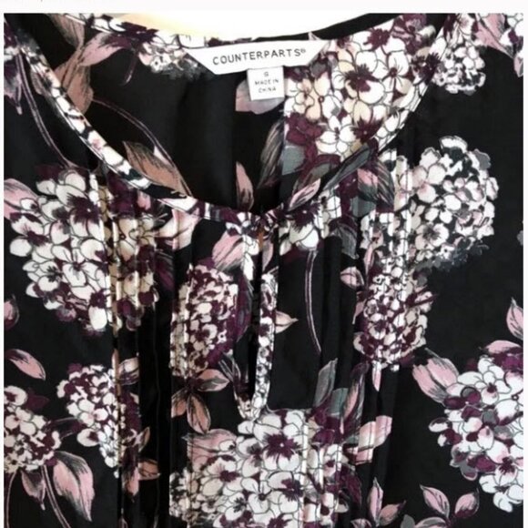 Three Mixed Floral Top Bundle Lot of Dressy Tops Blouses Statement Top SZ S M - Picture 13 of 14